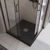 Душевой поддон из искусственного мрамора BelBagno UNO TRAY-MR-UNO-A-90-35-NERO-CR  в комплекте с сифоном, Выбрать цвет: Черный матовый, Тип поддона: Низкий, Выбрать размер: 90х90, изображение 5