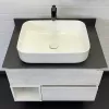 Тумба-умывальник Comforty Прага-75 дуб белый с графитовой столешницей с раковиной, Внешний вид: раковина Comforty T-Y9378, изображение 2