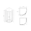 Душевой уголок ABBER Schwarzer Diamant  трапеция , матовое/хром, Цвет стекла: матовое, Цвет профиля: Хром, Выбрать размер: 80х80, изображение 5