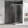 Душевой уголок ABBER Schwarzer Diamant квадрат, прозрачное/хром, Цвет стекла: прозрачное, Цвет профиля: Хром, Выбрать размер: 80х80, изображение 2