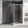 Душевой уголок ABBER Schwarzer Diamant прямоугольный , прозрачное/хром, Цвет стекла: прозрачное, Цвет профиля: Хром, Выбрать размер: 120х80, изображение 2
