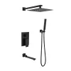 Душевая система ACWEN-80118B  встраиваемая с изливом , черный матовый, Выбрать цвет: Черный матовый, изображение 14