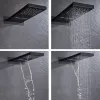 Душевая система ACWEN 80061B встраиваемая с термостатом , черный матовый, изображение 4
