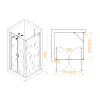 Душевой уголок RGW PA-134 (PA-104+Z-050-2+O-204), Цвет стекла: прозрачное, Цвет профиля: Хром, Выбрать размер: 900x900, изображение 2