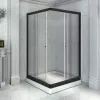 Душевое ограждение Radomir  ДРИМ прозрачное стекло, без поддона, Цвет стекла: прозрачное, Цвет профиля: Черный, Выбрать размер: 100х100
