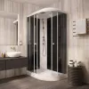Кабина душевая  EC1231L/R  PARLY, Цвет стекла: тонированное, Высота поддона: Низкий, Цвет профиля: Белый, Выбрать размер: 120х80, Ориентация: левая, изображение 2
