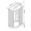 Кабина душевая  EC1231L/R  PARLY, Цвет стекла: тонированное, Высота поддона: Низкий, Цвет профиля: Белый, Выбрать размер: 120х80, Ориентация: левая, изображение 8