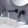 Смеситель для раковины скрытого монтажа ACWEN 6616B  черный матовый, Выбрать цвет: Черный, изображение 11