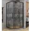 Душевой уголок AvaCan HB 80/90/100/120, Цвет стекла: с рисунком, Цвет профиля: Черный, Выбрать размер: 80х80