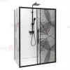 Душевой уголок AvaCan FB+SB с рисунком/черный, Цвет стекла: с рисунком, Цвет профиля: Черный, Выбрать размер: 120-140х80, изображение 4