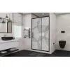 Душевая дверь в нишу AvaCan FB MT, Цвет стекла: матовое с рисунком, Цвет профиля: Черный, Выбрать размер: 120-140, изображение 2
