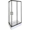 Душевой уголок QZ71B/QZ81B  PARLY низкий поддон, Цвет стекла: прозрачное, Цвет профиля: Черный, Выбрать размер: 100х70, изображение 2