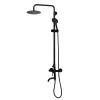 Душевая система MELANA-610107B Tondo нерж.сталь, черный, с тропическим душем, лейкой и смесителем, Выбрать цвет: Черный, изображение 2