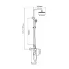 Душевая система MELANA-F1001P нерж.сталь, с тропическим душем, лейкой и смесителем, полированная, изображение 2