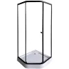 Душевой  уголок ZEP91B  PARLY 90х90 с поддоном, Цвет стекла: прозрачное, Цвет профиля: Черный, Выбрать размер: 90х90, изображение 2