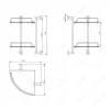 Полка стеклянная двойная MELANA AISI201+цинк хром MLN-SY3004, изображение 2