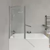 Шторка на ванну  F03 PARLY, Цвет стекла: прозрачное, Цвет профиля: Хром, Выбрать размер: 120, изображение 2