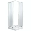 Душевой  уголок ZFQ81 PARLY с поддоном (80х80х195), Цвет стекла: матовое, Цвет профиля: Белый, Выбрать размер: 80х80, изображение 5
