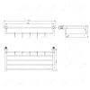 Полка для полотенец с крючками MELANA AISI 304 сатин MLN-S2221, изображение 2
