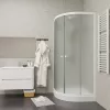 Душевой  уголок ZF81  PARLY с поддоном, Цвет стекла: матовое, Высота поддона: Низкий, Цвет профиля: Белый, Выбрать размер: 80х80, изображение 3