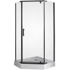 Душевой  уголок ZPE911BE  PARLY с поддоном, Цвет стекла: прозрачное, Цвет профиля: Черный, Выбрать размер: 90х90, изображение 3