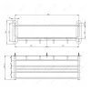 Полка для полотенец с крючками MELANA AISI 304 сатин MLN-S2220, изображение 2