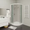 Душевой  уголок ZF81  PARLY с поддоном, Цвет стекла: матовое, Высота поддона: Низкий, Цвет профиля: Белый, Выбрать размер: 80х80, изображение 2