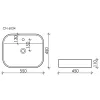 Умывальник чаша Ceramica Nova накладная прямоугольная Element 550*450*110мм, изображение 8