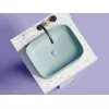 Умывальник чаша Ceramica Nova накладная прямоугольная (цвет Зеленый Матовый) Element 505*380*150мм, Выбрать цвет: Зеленый, изображение 3