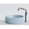 Умывальник чаша Ceramica Nova накладная круглая (цвет Голубой Матовый) Element 360*360*115мм, Выбрать цвет: Голубой, изображение 3
