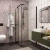 Душевой угол  MIMI ZQ91B  Ceruttispa без поддона (90x90x195), Цвет профиля: Черный, Выбрать размер: 90х90, изображение 2