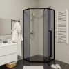 Душевой угол  C3AB  Ceruttispa без поддона (90x90x195), Цвет стекла: тонированное, Цвет профиля: Черный, Выбрать размер: 90х90, изображение 2