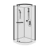 Кабина KORRA90B душевая без крыши Ceruttispa (90x90x205), Цвет профиля: Черный, Тип поддона: Низкий, изображение 4