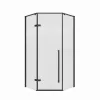 Душевой угол C2A  Ceruttispa без поддона (100x100x195), Цвет стекла: прозрачное, Цвет профиля: Черный, Выбрать размер: 100х100, изображение 6