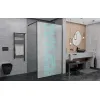 Душевая перегородка AvaCan LB 100/110/120 MT, Цвет стекла: матовое с рисунком, Цвет профиля: Черный, Выбрать размер: 100