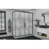 Душевой уголок AvaCan FB2 матовое с рисунком/черный, Цвет стекла: матовое с рисунком, Цвет профиля: Черный, Выбрать размер: 170-190х90