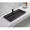 Встраиваемая сверху черная матовая раковина для ванной Gid Bm5580s, Выбрать цвет: Черный матовый