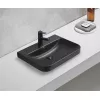 Встраиваемая сверху черная матовая раковина для ванной Gid Bm9560s, Выбрать цвет: Черный матовый