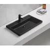 Встраиваемая сверху черная матовая раковина для ванной Gid Bm5560s, Выбрать цвет: Черный матовый