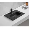 Встраиваемая сверху черная матовая раковина для ванной Gid Bm9060s, Выбрать цвет: Черный матовый