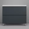 Мебель для ванной: Тумба напольная Style line "Манхэттен 100/80/70/60" ЭМАЛЬ с раковиной ASTI , 2 ящика , PLUS, графит 1 в магазине Акватория
