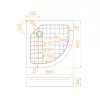 Душевой поддон полукруглый RGW SMC/R W Белый, Выбрать размер: 80х80, изображение 14