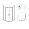 Душевой уголок RGW CL-53 прозрачное/хром, Цвет стекла: прозрачное, Цвет профиля: Хром, Выбрать размер: 900x900, изображение 8