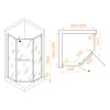 Душевой уголок RGW HO-084, Цвет стекла: матовое-сатинат, Цвет профиля (вариация): Хром, Выбрать размер: 90x90, изображение 6