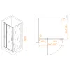 Душевой уголок RGW PA-078 (RGW PA-008 + Z-050-2), Цвет стекла: прозрачное, Цвет профиля (вариация): Хром, Выбрать размер: 800*700, изображение 2