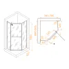 Душевой уголок RGW PA-091B, Цвет стекла: прозрачное, Цвет профиля (вариация): Черный, Выбрать размер: 90х80, изображение 3