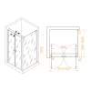 Душевой уголок RGW PA-134 (PA-104+Z-050-2+O-104), Цвет стекла: прозрачное, Цвет профиля: Хром, Выбрать размер: 1000x1000, изображение 3