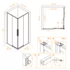 Душевой уголок RGW SV-31B, Цвет стекла: прозрачное, Цвет профиля: Черный, Выбрать размер: 800x800, изображение 9