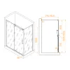 Душевой уголок RGW TO-44-1B (TO-14B + Z-060-2B), Цвет стекла: прозрачное, Цвет профиля (вариация): Черный, Выбрать размер: 1500x800, изображение 3