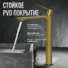 Смеситель для раковины AVS Elegant высокий, брашированное золото, Выбрать цвет: Брашированное золото, изображение 3